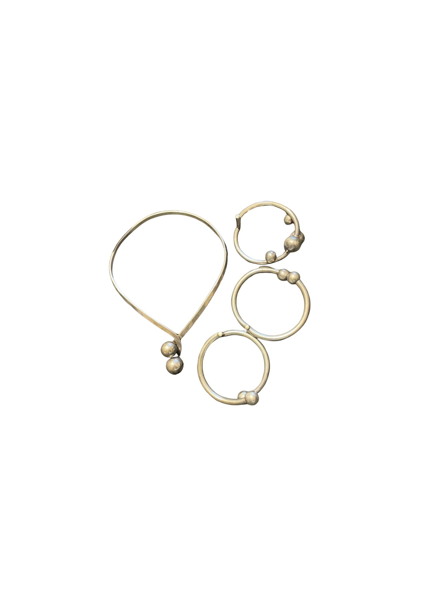 Silver tone choker set