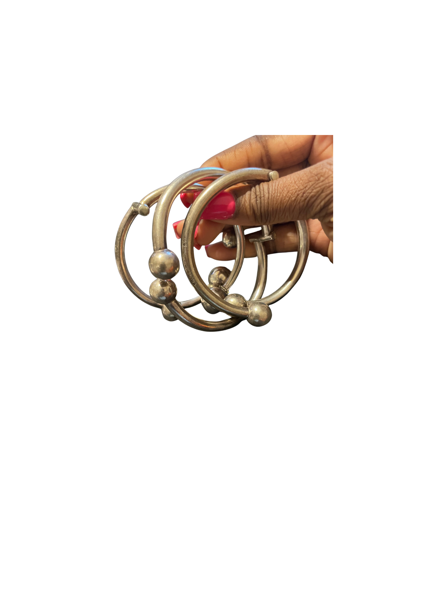 Silver tone choker set