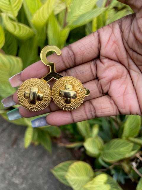Gold X earrings